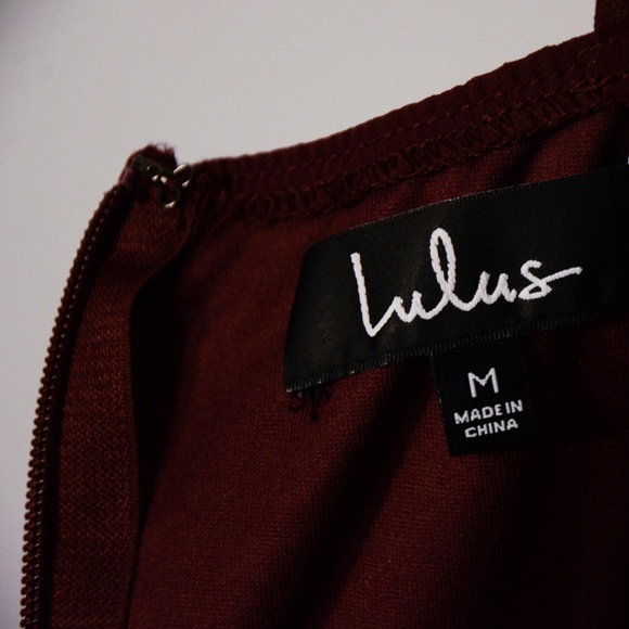 Lulu's Wine Halter Skater Dress Size Medium Good - Picture 6 of 6